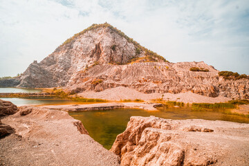 Blue summer sky over the Grand Canyon old quarry Thailand