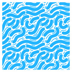 Fototapeta premium Pattern of blue lines of scrawl.