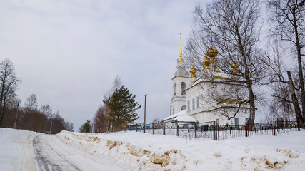Orthodox church in winter