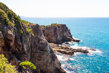 Sandanbeki Rock Cliff  in Shirahama, Wakayama Prefecture , Japan.
