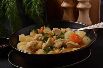 Dakdoritang chicken stew with vegetables. Korean food