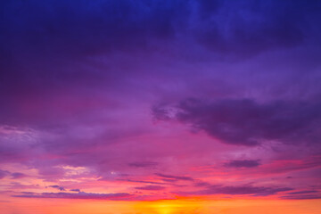 Naklejka na ściany i meble dramatic cloudy sky at the twilight natural outdoor background
