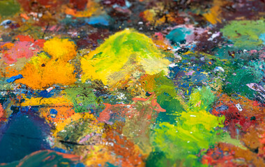 Fototapeta na wymiar Background image of oil paint palette