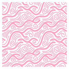 Fototapeta premium Seamless pattern of pink twisted waves. Design for backdrops with sea, rivers or water texture.