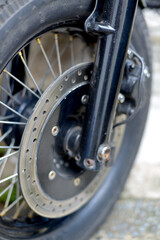 close up of a bicycle wheel