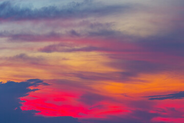 Naklejka na ściany i meble dramatic cloudy sky at the twilight natural outdoor background