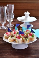 Canapes ready for New Year's Eve party