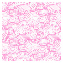 Seamless pattern with pink linear waves. 