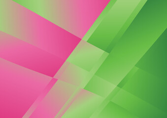 Fototapeta na wymiar Abstract Pink and Green Gradient Geometric Shapes Background