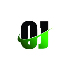 Letter OJ simple logo design vector