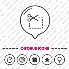 Coupon icon. Scissor symbol on white background.