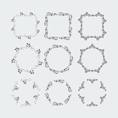ilustration graphic vector of set of flourish frame