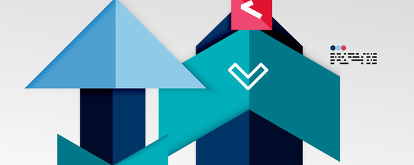 Shiny color triangles and geometric shapes vector abstract background