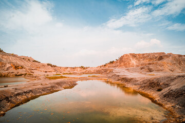 Blue summer sky over the Grand Canyon old quarry Thailand