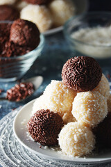 Beijinho and Brigadeiro sweets - national cuisine of Brazil