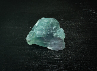 Fluorite fluorspar from Brazil. Natural mineral stone on black background. Mineralogy, geology,...