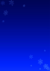 White Snow Vector Blue Background. Winter Snowfall Transparent. Silver Holiday Backdrop. Light Snowflake Texture.