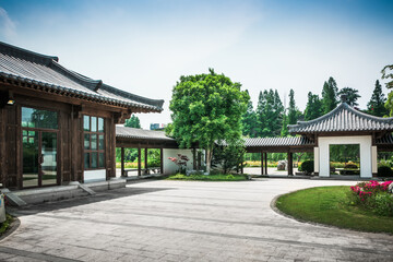 Chinese ancient building in a beautiful park