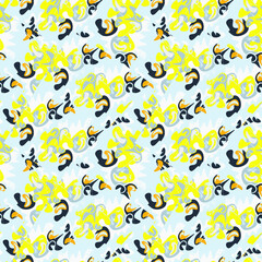 Decorative seamless abstract pattern with chaotic shapes and grunge spots