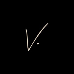 v letter mark signature handwriting logo vector icon illustration