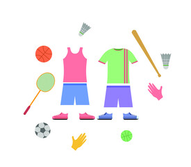 t-shirts and sports equipment