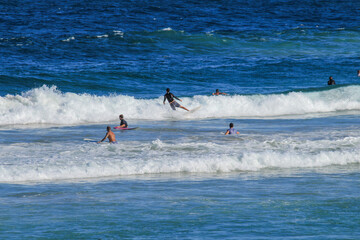 surfing on the sea