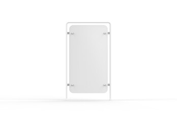 Pavement signboard mockup, outdoor advertising POS POI stand banner mock up template on isolated white background, 3d illustration