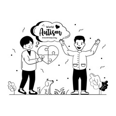 
A very creative glyph illustration of autism awareness 

