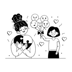 
Illustration of autism emotions with multiple expressions

