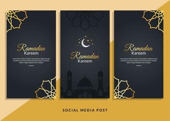 Ramadan Kareem Social Media Post Template. Good used for Food Social Media Post and Banner. Promotion, Sale, Greeting, Etc - EPS 10 Vector