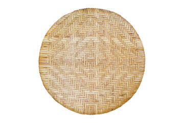 Pattern of weave of the reed mat on white background