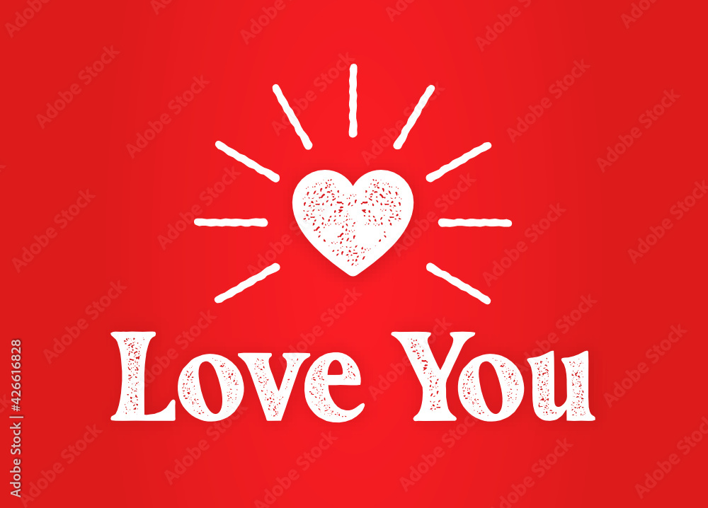 Poster love you vector isolated phrase vector isolate.