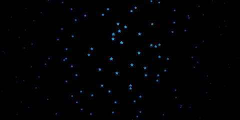 Dark BLUE vector template with neon stars.
