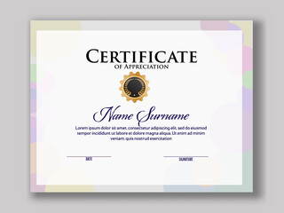Printable Certificate Of Appreciation Award Template Layout In White Color.