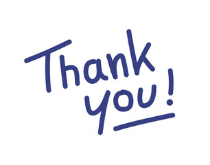 Handwritten lettering thank you words vector.
