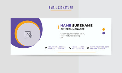 Email Signatures Template layout or email footer with an author photo place