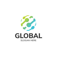 Global Science Dotted Logo. Doted S Logo Circles Technology. Dotted Logo S Template, Flat Abstract Logo. Concept Logotype Design Dotted Innovation and Analytic Vector Logo