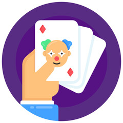 
Download this premium flat icon of joker card 

