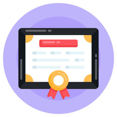 
Well designed flat rounded icon of diploma 

