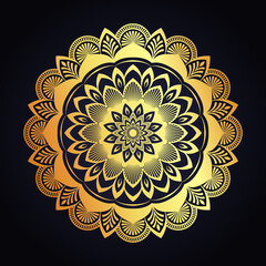 Golden Mandala Background Design Template