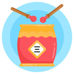 
Modern style icon of chinese drum beating 

