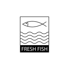 fish fresh line art logo vector illustration design