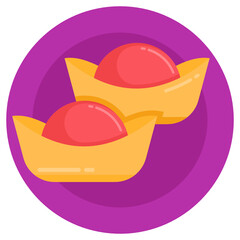 
An icon design of chinese ingots 

