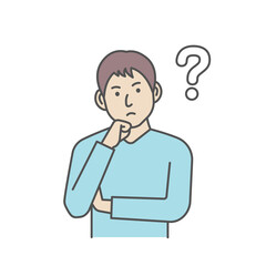 Vector illustration of a young man having a question