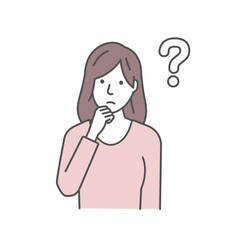 Vector illustration of a young woman having a question