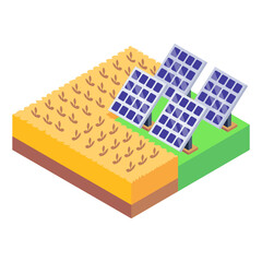 
Solar panels, editable isometric icon download

