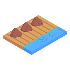 
Isometric icon of piles of solid, editable design 

