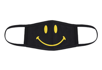 Medical protective mask on white background