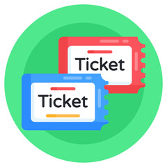 
A modern style flat rounded icon of tickets, editable vector 

