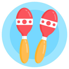 
Editable flat rounded design vector of maracas icon

